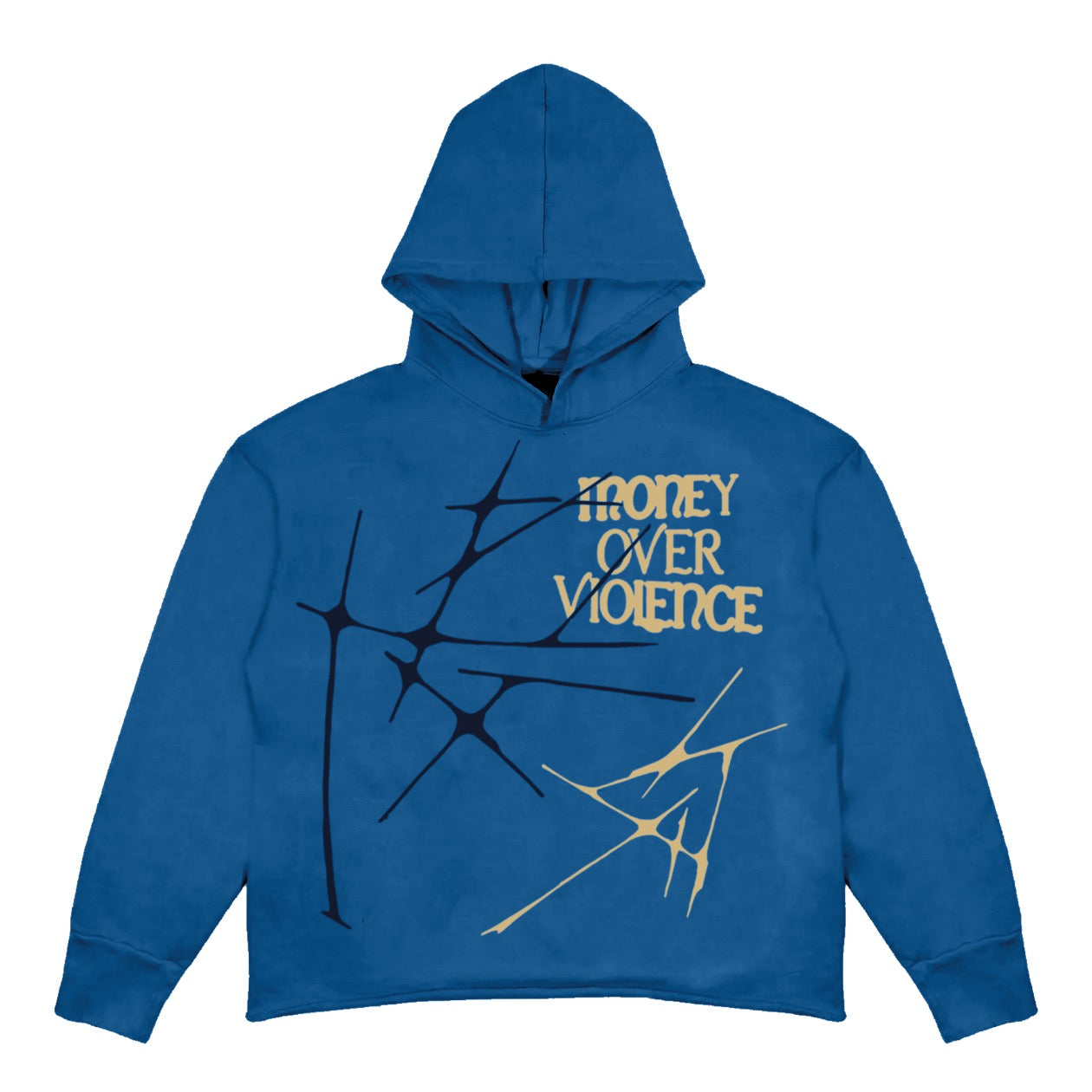 MONEY OVER VIOLENCE CROPPED HOODIE